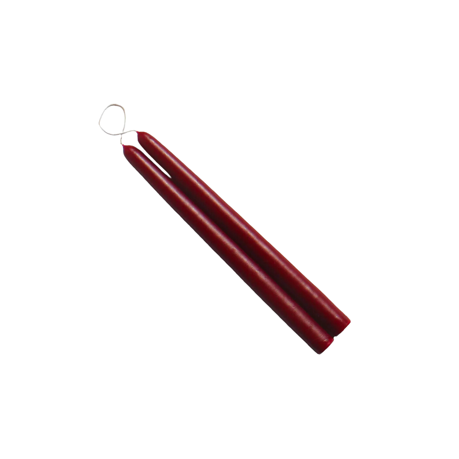 12 inch Burgundy Red Taper Candle Pair